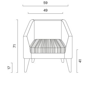 مبل اداری داتیس سری میلان یک نفره D-SM70-1