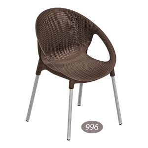 صندلی دسته دار فانتزی حصیر بافت پایه فلزی ناصرپلاستیک مدل NA-996