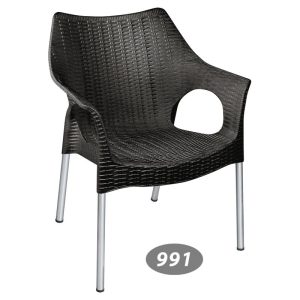 صندلی پایه فلزی دسته دار حصیر بافت ناصرپلاستیک مدل NA-991
